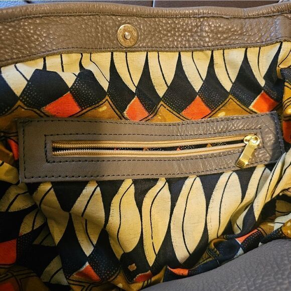 UNBRANDED Large Gray Leather Tote Shoulder Bag - Picture 6 of 8